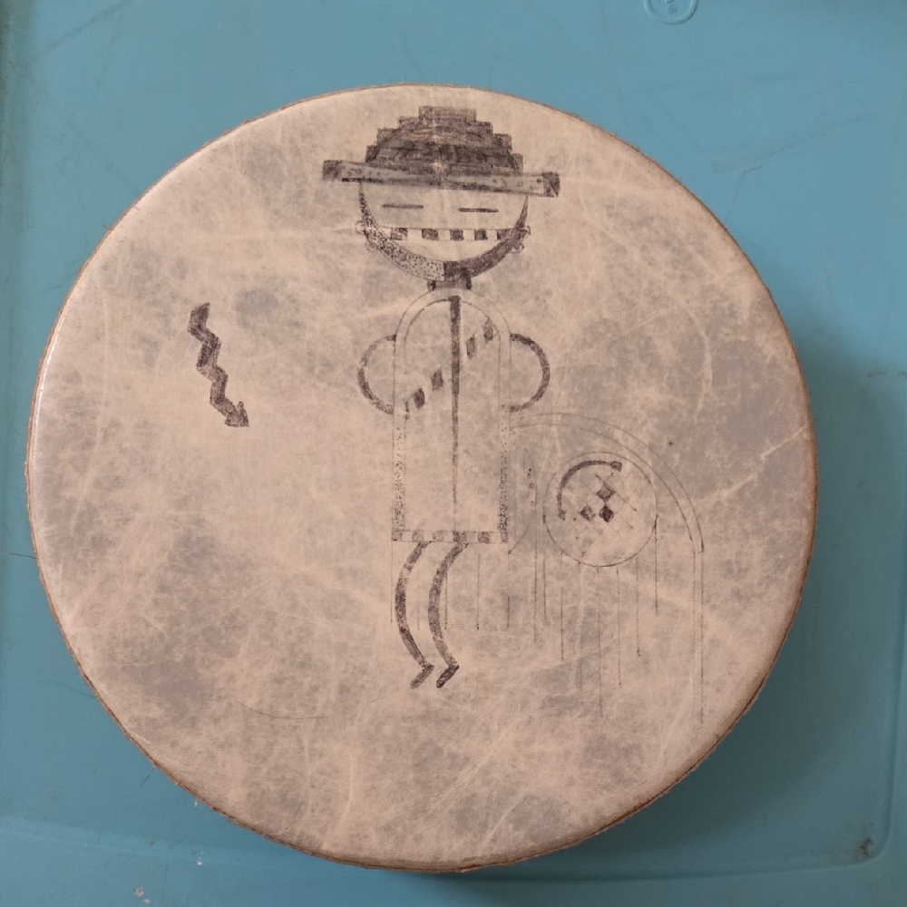 Drum w Abstract Gray Illustration Art Piece